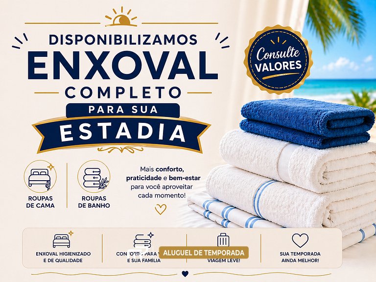 112 - Apto com 2 quartos a poucos passos do mar!